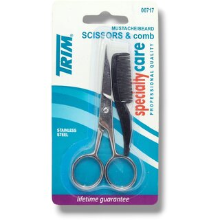 Trim mustache/beard scissors  comb