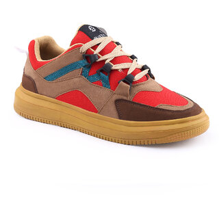 Affordable Men Hakkel Mens Red Lace-up Casual Shoes 2025 at ShopCircuit | ONDC
