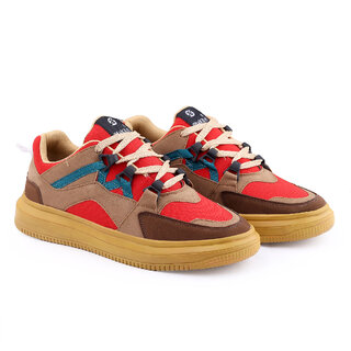 Affordable Men Hakkel Mens Red Lace-up Casual Shoes 2025 at ShopCircuit | ONDC