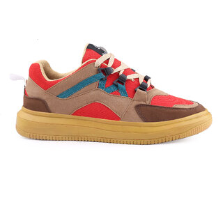 Affordable Men Hakkel Mens Red Lace-up Casual Shoes 2025 at ShopCircuit | ONDC