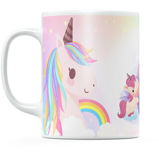                       ak CREATION Cute Unicorn Printed Coffee Mug- Milk Mug for Kids, Girl, Sister Gift for Christmas,Rakhi,Birthday                                              