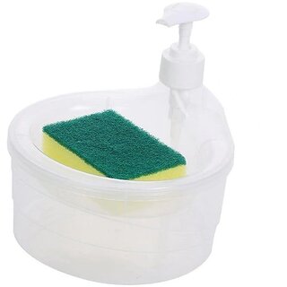                       2 in 1 Soap Pump Dispenser for Dishwasher Liquid Soap Sponge Holder Free Sponge                                              