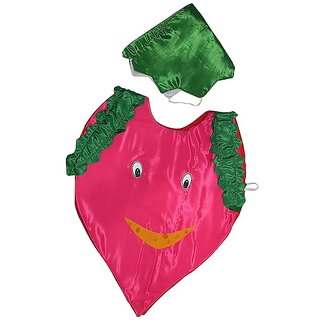                       Kaku Fancy Dresses Onion Vegetables Costume Cutout with Cap - Magenta-Green, for Boys  Girls                                              