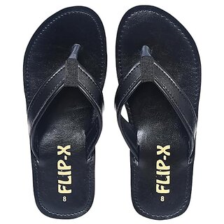                       LEACO Men Slippers By Flip X - Leatherette Comfortable, Stylish, Durable, Non-Slip Slippers For Men.                                              