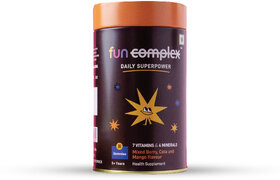 Funcomplex  Multivitamin Health Gummies  5-12 years  7 Vit  4 Minerals  Mixed Berry, Cola and Mango Flavour