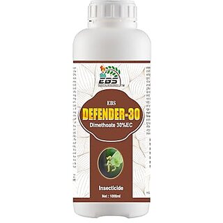                       EBS Defender 30 Dimethoate 30 EC is a contact and systemic that is used to eliminate a number of insects and pests from damaging crops. (3 Litre (1000 ml x 3))                                              