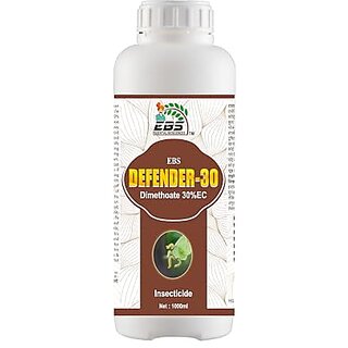 EBS Defender 30 Dimethoate 30 EC is a contact and systemic that is used to eliminate a number of insects and pests from damaging crops. (5 Litre (1000 ml x 5)) EBS Defender 30 Dimethoate 30 EC is a contact and systemic that is used to eliminate a number of insects and pests from damaging crops. (5 Litre (1000 ml x 5))