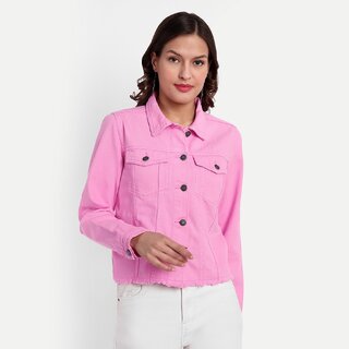                       Meghz Womens Pink Denim Jacket                                              