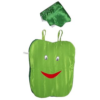                       Kaku Fancy Dresses Capsicum Vegetables Costume Cutout with Cap - Green, for Boys  Girls                                              
