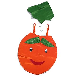                       Kaku Fancy Dresses Orange Fruits Costume Cutout with Cap - Orange-Green, for Boys  Girls                                              