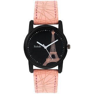                       Relish Analogue Girl's Watch (Black Dial Pink Colored Strap)                                              