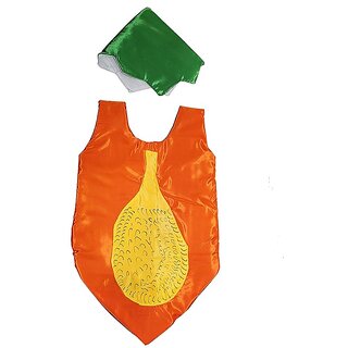                       Kaku Fancy Dresses Papapya Fruit Costume Cutout with Cap -Orange-Green, for Boys  Girls                                              