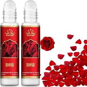 Noorson Rose Attar Perfume for Unisex - Pure, Natural Long Lasting 8 ML Each PACK OF 2 Floral Attar (Rose)