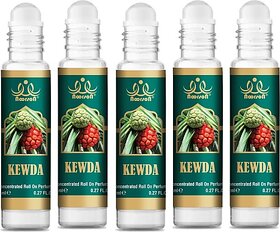 Noorson Kewda Attar Perfume for Unisex Natural Long Lasting Attar 8 ML Each PACK OF 5 Floral Attar (Kewda)