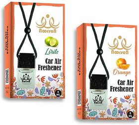 Noorson Lirils Orange Car Air Freshener Hanging with 100% Natural (Pack Of 2) Car Freshener (2 x 8 ml)
