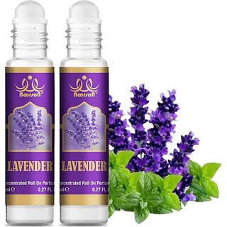                       Noorson Lavender Attar Perfume for Unisex Natural Long Lasting Attar 8 ML Each PACK OF 2 Floral Attar (Floral)                                              