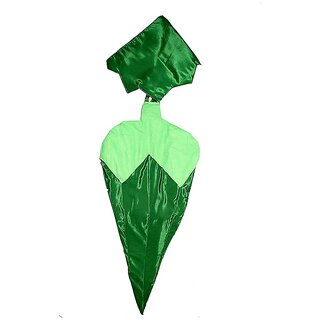                       Kaku Fancy Dresses Lady Finger Vegetables Costume Cutout with Cap - Green, 3-8 Years, for Boys  Girls                                              