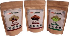 Aru Herbal Amla,Reetha,Shikakai For Healthy Hair175G Each (Pack Of 3 ) (525 G)