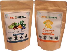 Amla,Reetha Shikakai Neem Aloevera,Bhringraj,Shankhpushpi And Orange Peel Powder (350 G)