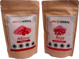 Aru Herbal Hibiscus And Rose Petal Powder ( 175G 2 Pack) (350 G)