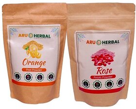 Aru Herbal Orange Peel Powder And Rose Petal Powder Combo (1752) (350 G)