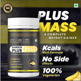 Enrich plus MASS A COMPLETE WEIGHT GAINER Weight Gainers/Mass Gainers(500 g, Banana)