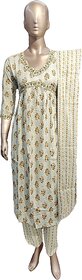 Women's Cotton Printed Alia cut kurta, Pant and Dupatta set for any attractive look.