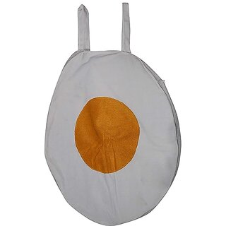                      Kaku Fancy Dresses Egg Vegetables Costume Cutout with Cap - Yellow-White, for Boys  Girls                                              