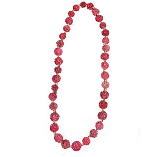                       Kaku Fancy Dresses Rudraksh Mala For Mythological Character Costume - Maroon, Free Size - For Unisex                                              