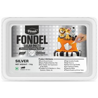                       Pinak - Fondel Sugar Paste - Silver Colour - 1 Kg                                              