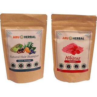 Aruherbalamla,Reetha Shikakai Neem Aloevera,Bhringraj,Shankhpushpi And Hibiscus (350 G)