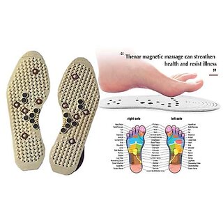                       Acupressure Shoes Insoles Foot Massage Therapy Pain Relief Cuttable (1 pair  Rubber and Magnet Material                                              