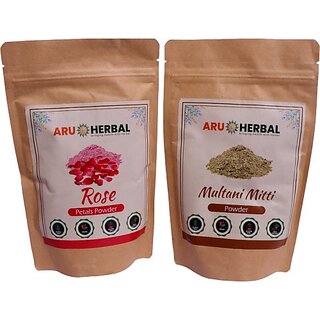 Aru Herbal Multani Mitti And Rose Petal Powder -( 175G 2 Pack) (350 G)