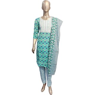 Women's Cotton Printed kurta, Pant and Dupatta set for any attractive look.