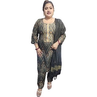                       Women Viscose Rayon Kurta Pant Dupatta Set                                              