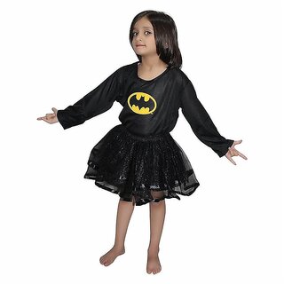                       Kaku Fancy Dresses Bat Super Hero Costume For Girls-Black, for Girls                                              