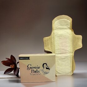 Genie Pads Biodegradable Sanitary Pads with Bamboo Fibres  Rash Free  Ultra Soft   Leakage Free  Pack of 7 Pads