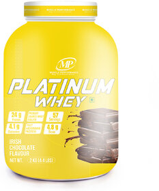 MP Muscle Performance Platinum Whey Protein (2kgs 4.4 lbs, 57 servings -Irish Chocolate Flavour), Whey Protein Isolate + Concentrate Blend With 24g Protein per serving| 4.8g BCAA |4.1g Glutamine|