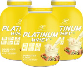 MP Muscle Performance Platinum Whey Protein (2kgs 4.4 lbs, 57 servings -Badam Elaichi Flavour), Whey Protein Isolate + Concentrate Blend With 24g Protein per serving| 4.8g BCAA |4.1g Glutamine|