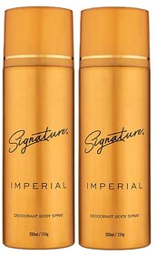 Signature Imperial Deodorant Body Spray - Pack of 2 - Long Lasting Fragrance for Men  Women