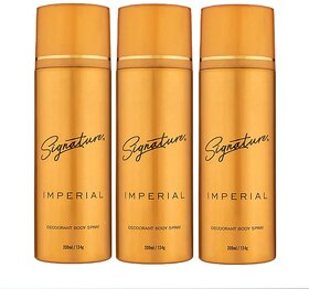 Signature Imperial Deodorant Body Spray - Pack of 3 - Long Lasting Fragrance for Men  Women
