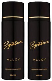 Signature Alloy Deodorant Body Spray - Pack of 2 - Long Lasting Fragrance for Men