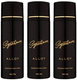 Signature Alloy Deodorant Body Spray - Pack of 3 - Long Lasting Fragrance for Men