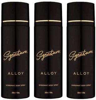 Signature Alloy Deodorant Body Spray - Pack of 3 - Long Lasting Fragrance for Men