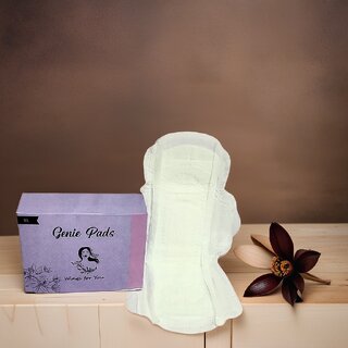Genie Pads Regular Biodegradable Sanitary Pads  Rash Free  Ultra Soft   Leakage Free  Larger Wings  Toxins Free