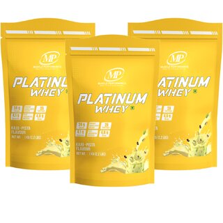 MP Muscle Performance Platinum Whey Protein (1kgs 2.2 lbs, 28 servings -Kaju Pista Flavour), Whey Protein Isolate + Concentrate Blend With 24g Protein per serving| 4.8g BCAA |4.1g Glutamine|