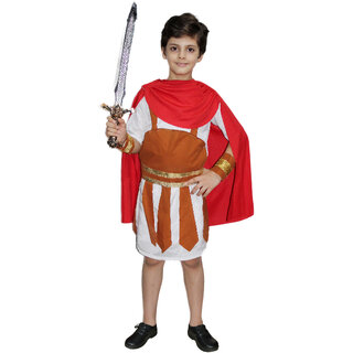                       Kaku Fancy Dresses International Wear Roman Soldier Costume - Multicolor, For Boys                                              
