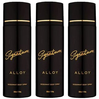                       Signature Alloy Deodorant Body Spray - Pack of 3 - Long Lasting Fragrance for Men                                              