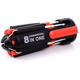                      Wox Versatile 8-in-1 Multi-Function Screwdriver Kit for Easy Repairs with LED Portable Torch  Multi Screwdriver 8 in 1  Screwdriver Set  for all use                                              