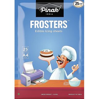                       Pinak - Frosters Edible Icing Sheets A4 Size - 25 Sheets                                              